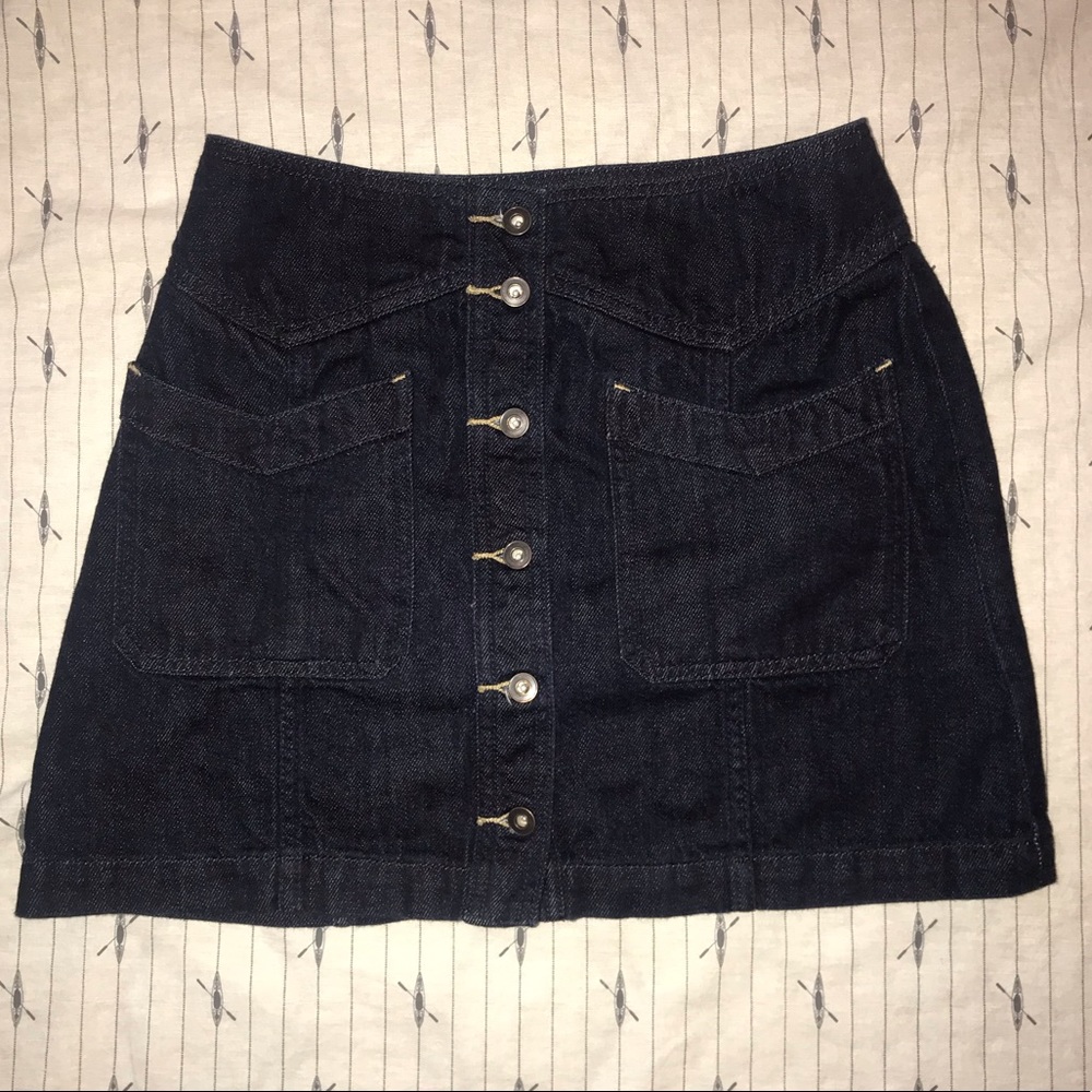 Free people denim front button skirt